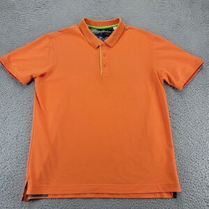 Robert Graham Shirt Mens Large Orange Polo Golf Outdoors Short Sleeve Stretch